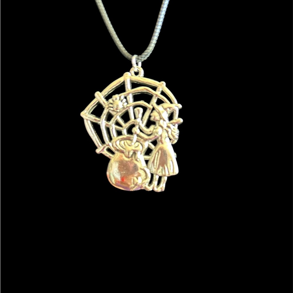 Spider Web Pendant Necklace Gothic Witch Aesthetic Black Cord Jewelry Unisex - Picture 4 of 6